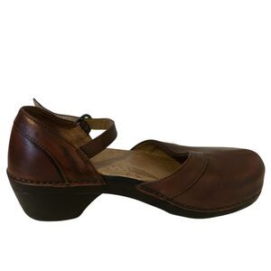 Dansko Thea Leather Mary Jane Slingback Clog Sandal EU 40 US 9 Boho Brown